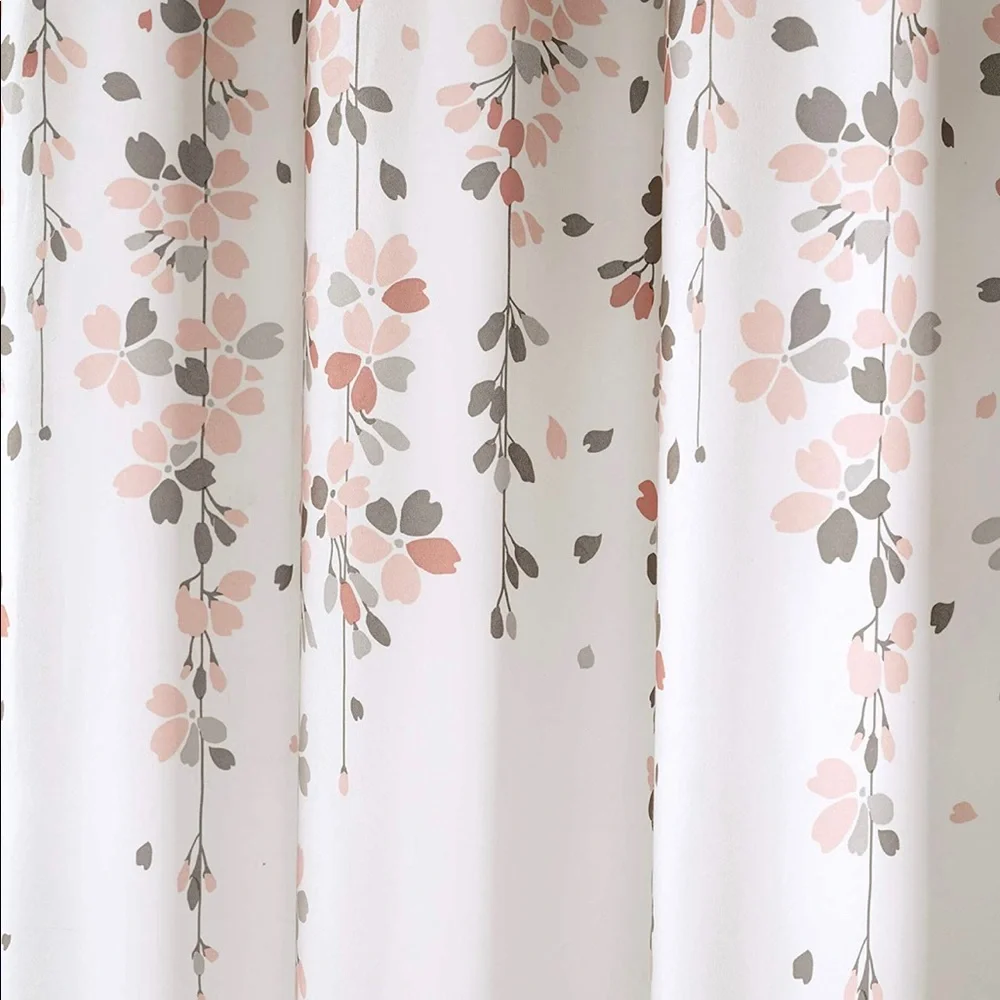 NWT-Lush Decor Weeping Flower. Shower Curtain.72 inches length x 72 inches wide.